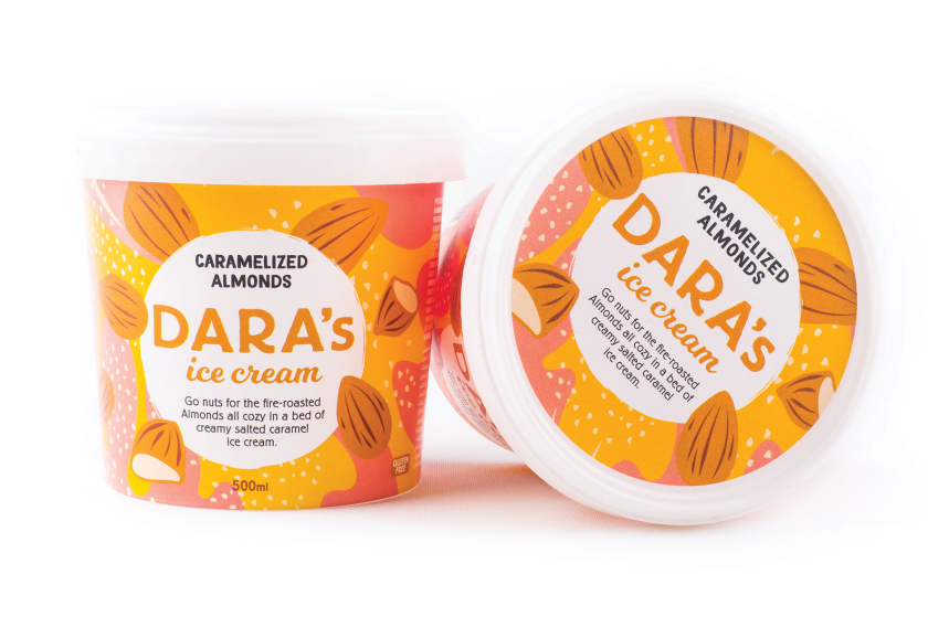 Dara全天然手工冰淇淋包裝設計“鮮艷飽滿的插畫”