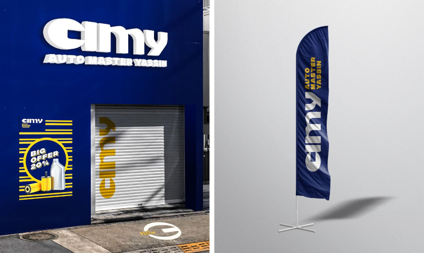 cimy 汽車維修保養服務中心logo設計vi設計