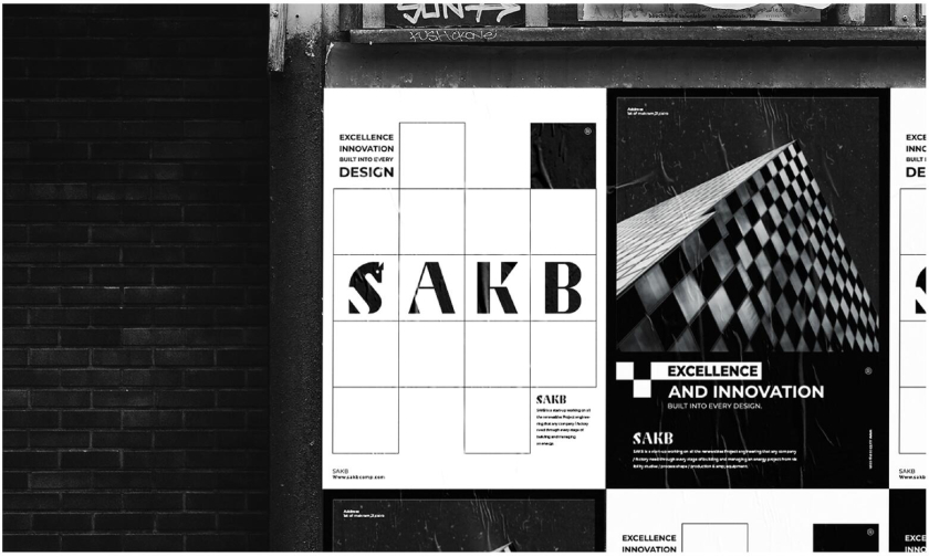 SAKB可再生能源建筑公司企業vi形象設計—S+國際象棋馬logo設計與棋盤輔助圖形設計