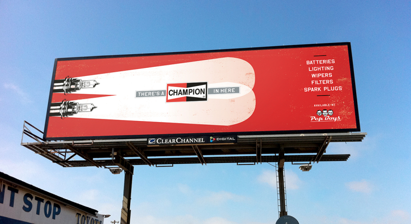 Champion 冠軍火花塞汽車(chē)配件廣告海報(bào)設(shè)計(jì)