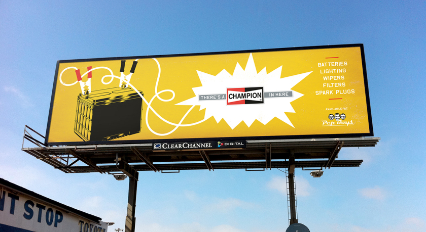 Champion 冠軍蓄電池汽車(chē)配件廣告海報(bào)設(shè)計(jì)