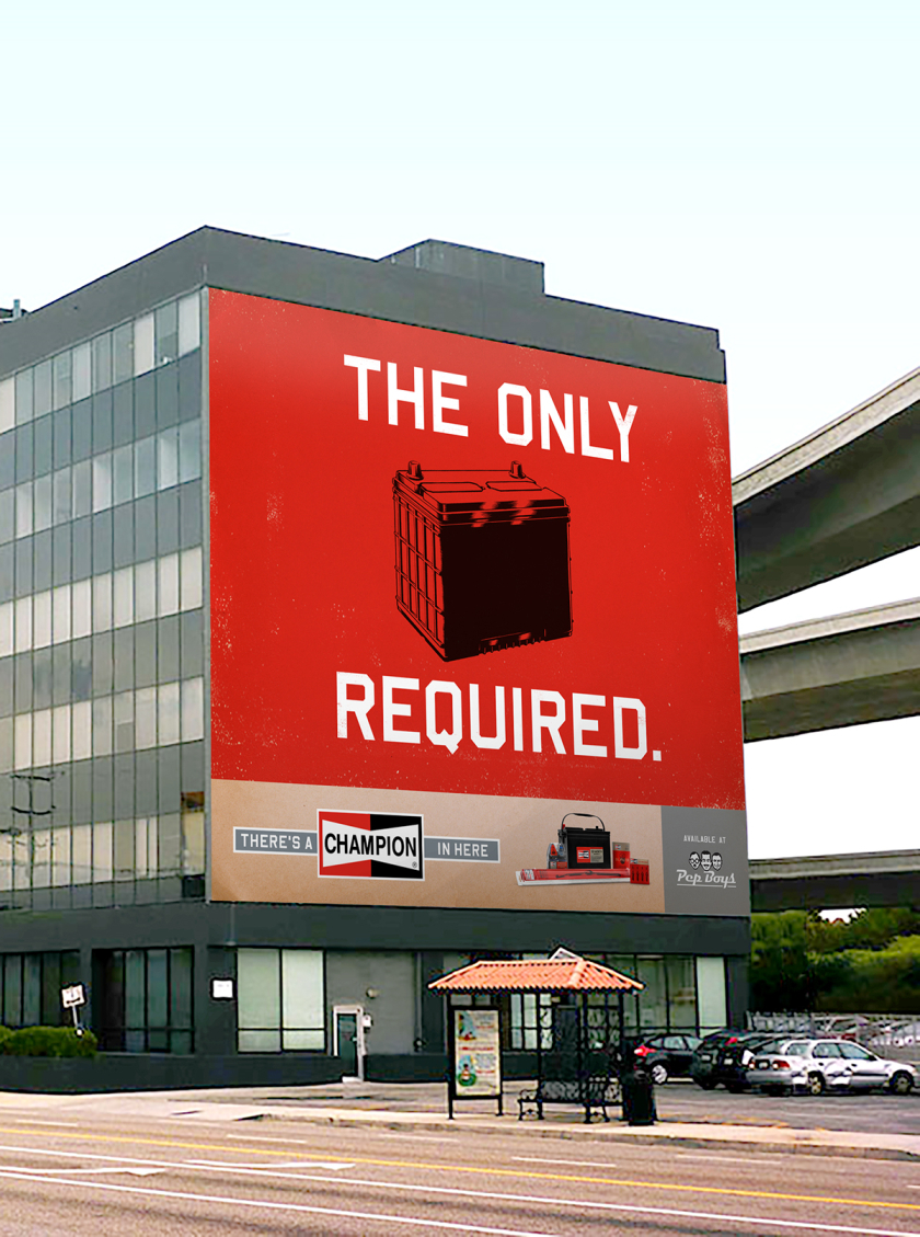 Champion 冠軍蓄電池汽車(chē)配件戶外廣告海報(bào)設(shè)計(jì)