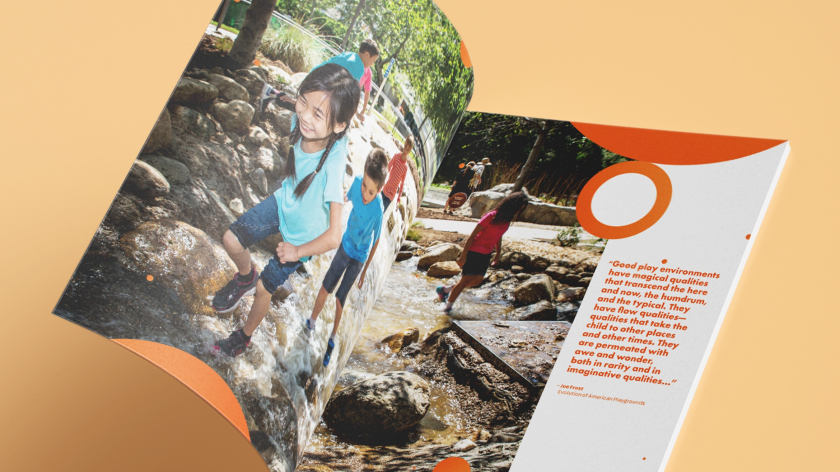 帕薩迪納Pasadena兒童空間博物館宣傳畫冊年度報告設計，圓形色彩環