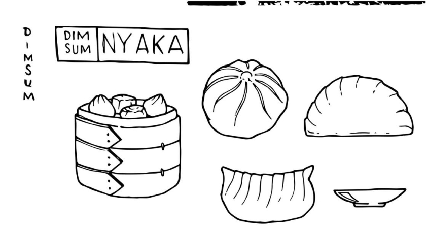 DIMSUMNYAKA 包子餃子點心手繪插圖設計