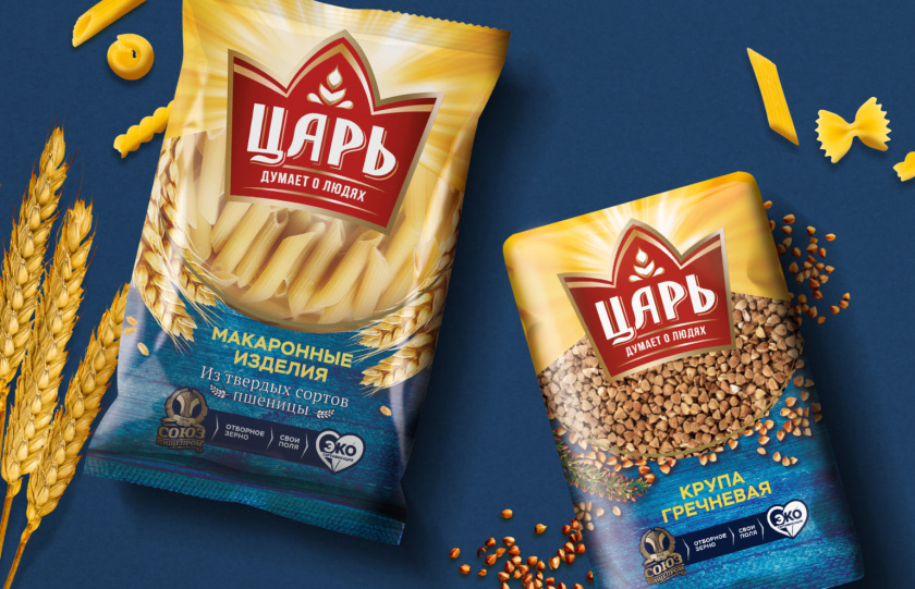 俄羅斯Tsar沙皇谷物麥片食品紙盒包裝設計logo設計“日出皇冠”元素