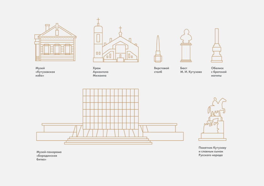 波羅底諾戰役全景博物館品牌形象重塑logo設計“屏幕+陽光+勛章”和品牌vi設計