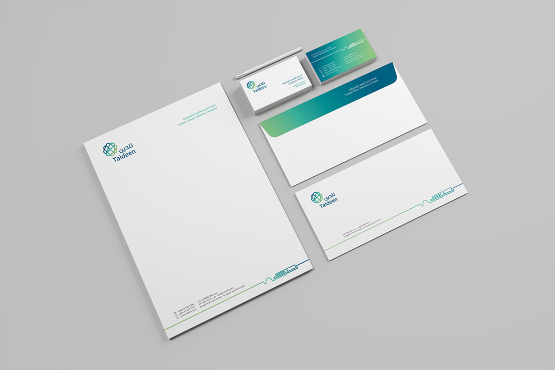 Taldeen 塑料管道品牌vi設計。以塑料、管道、水、農業為靈感的輔助圖形設計+品牌應用設計