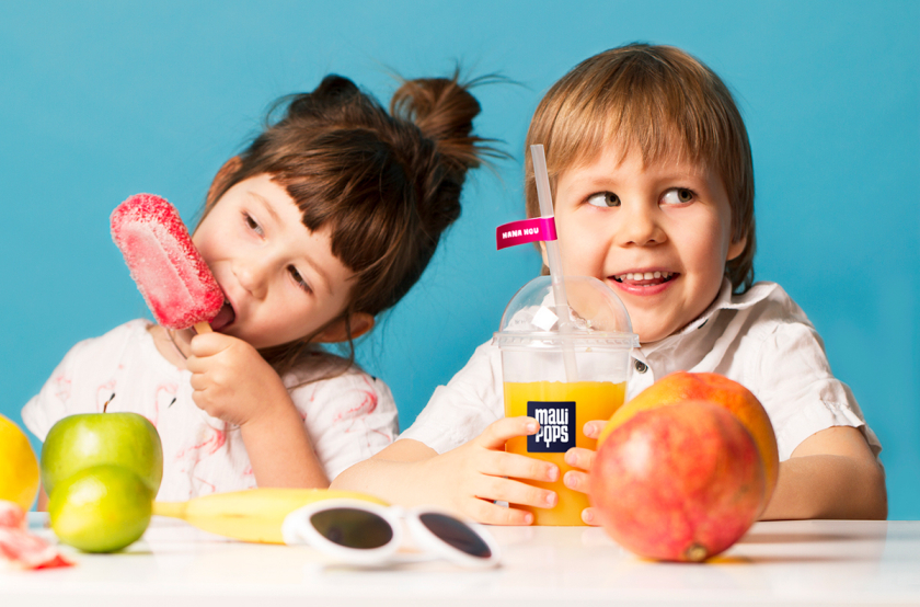 Maui Pops 冰淇淋店品牌logo設計店鋪室內設計，活潑的夏威夷風格