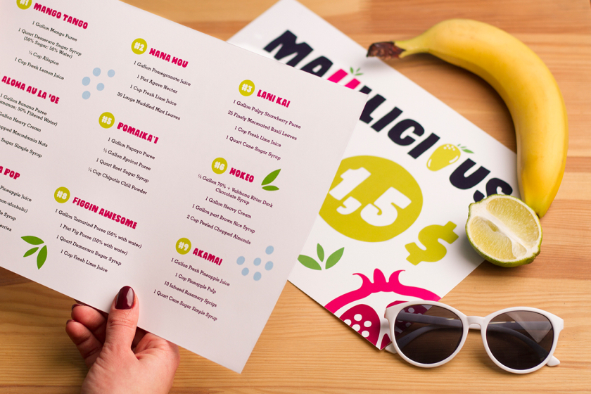 Maui Pops 冰淇淋店品牌logo設計店鋪室內設計，活潑的夏威夷風格