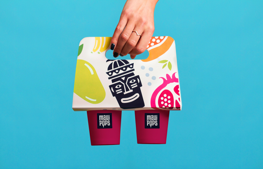 Maui Pops 冰淇淋店品牌logo設計店鋪室內設計，活潑的夏威夷風格