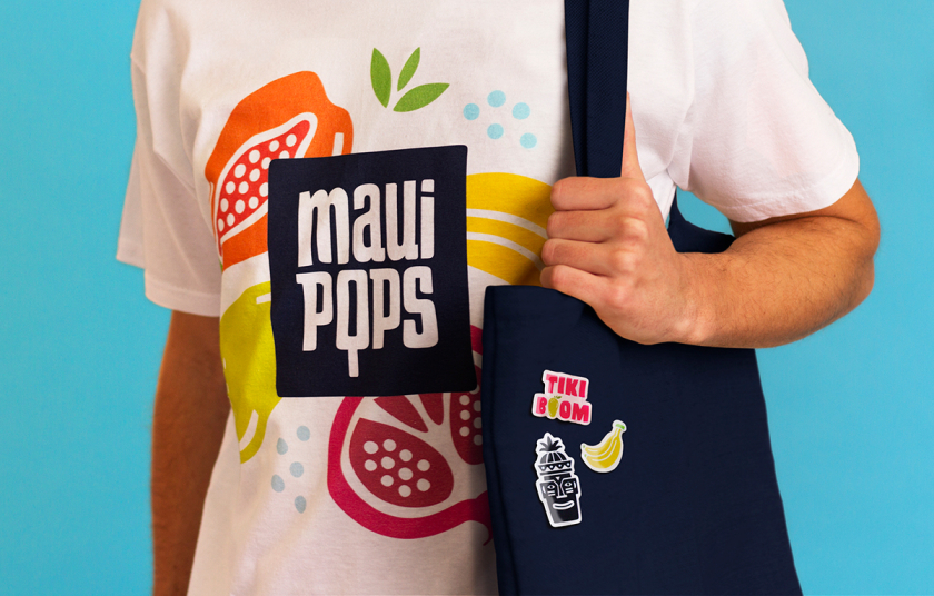 Maui Pops 冰淇淋店品牌logo設計店鋪室內設計，活潑的夏威夷風格
