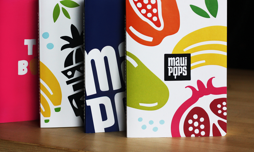 Maui Pops 冰淇淋店品牌logo設計店鋪室內設計，活潑的夏威夷風格