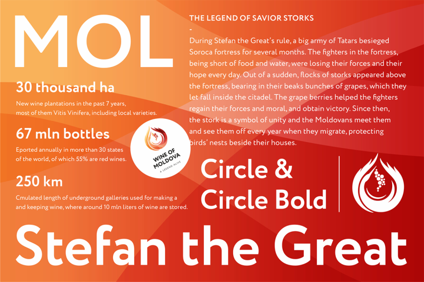 摩爾多瓦釀酒師協會logo設計“地圖+酒滴+葡萄+白鸛展翅+火”