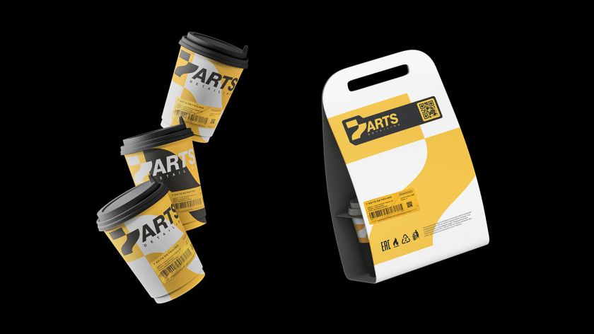 7 Arts 潤滑油品牌vi形象全案設計“黃色立體金屬”效果