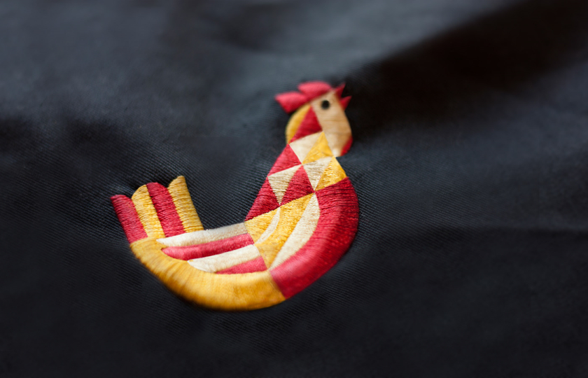 Chicken Cafe 幾何色塊小雞咖啡餐飲”LOGO+輔助圖形”設計