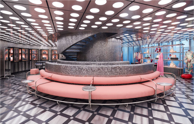 Gucci 韓國旗艦店店鋪空間設計，韓國傳統圖案與充滿活力的燈光組合