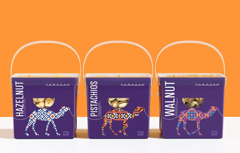  Caravan 堅果和干果品牌包裝設計“駱駝”主視覺形象