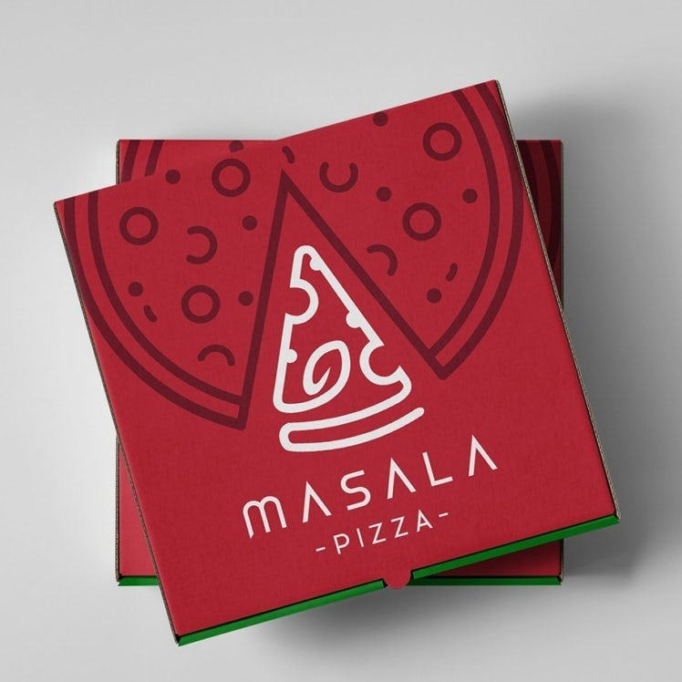 外賣披薩標志和包裝設計