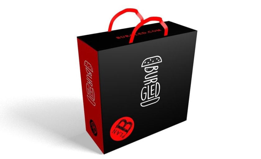 外帶漢堡餐飲食品包裝設計