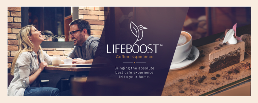 圖：人們在一大塊蛋糕旁邊喝咖啡大笑的棕色照片