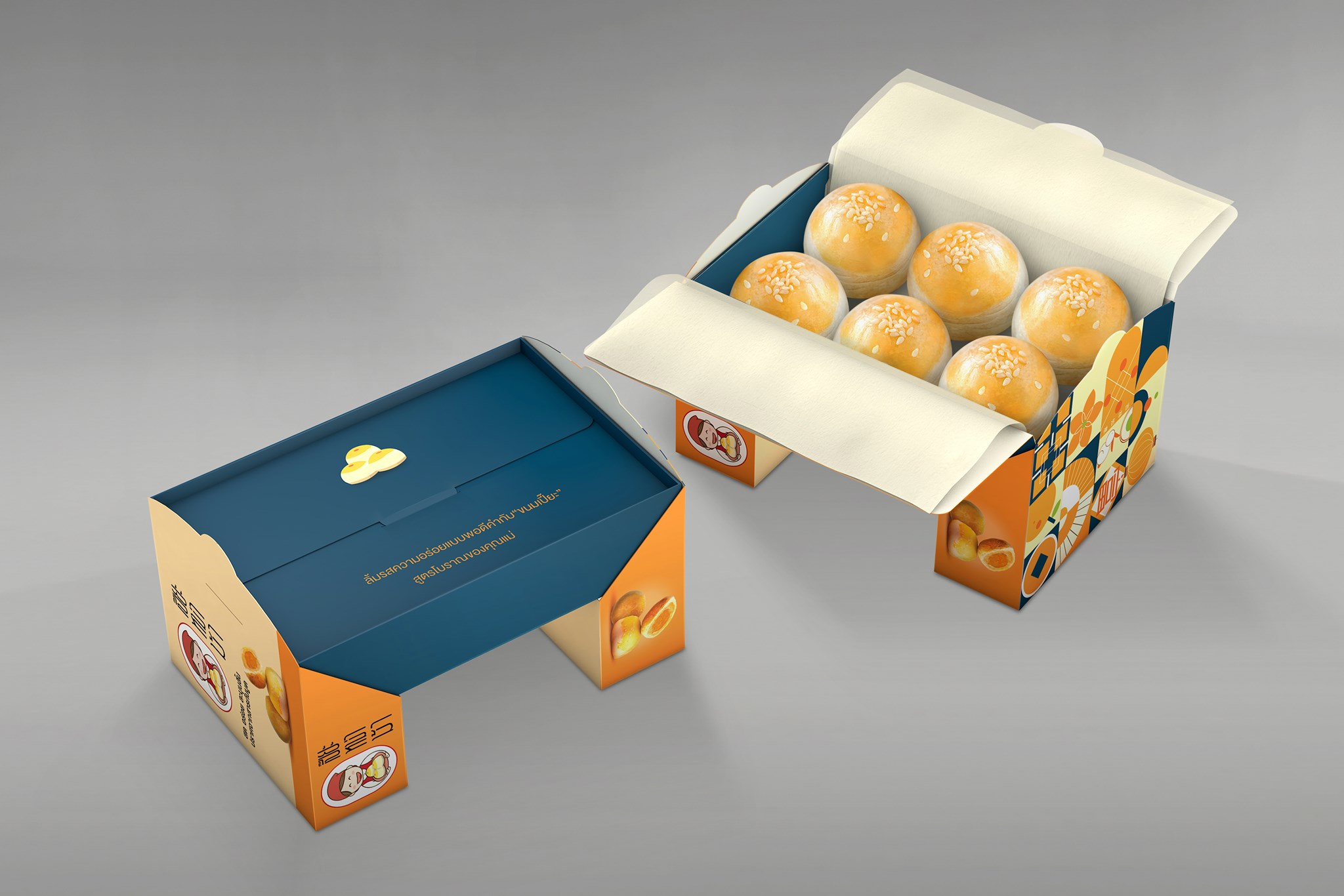 piamama中國糕點包裝設計及刀版創新，新時尚現代風格