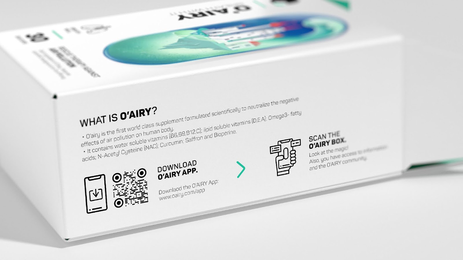 O''''AIRY 抗空氣污染營(yíng)養(yǎng)補(bǔ)充劑保健品包裝設(shè)計(jì)“膠囊元素”（含AR）