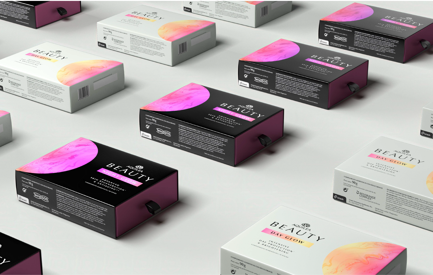 AQUILEA貴婦逆齡飲日夜沖飲套裝營養美容產品包裝設計