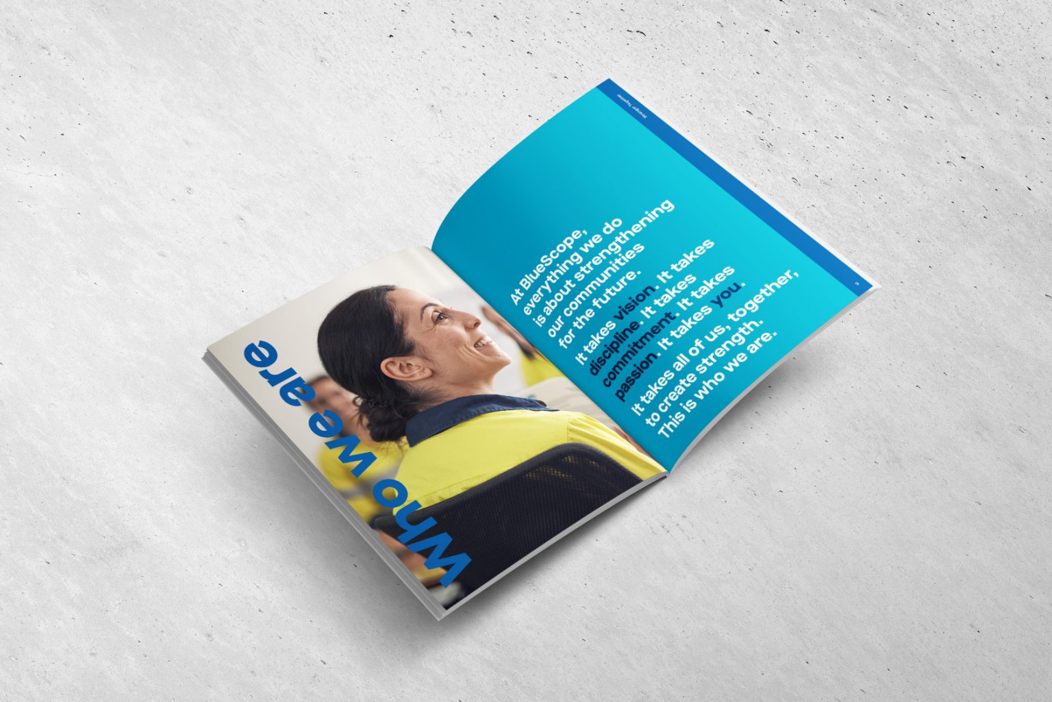 BlueScope油漆涂層鋼鐵產品制造商品牌形象企業vi設計“藍色動態彎曲”輔助圖形