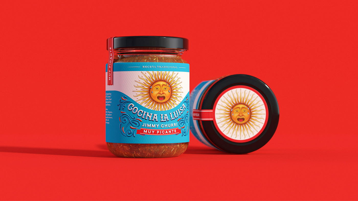 Cocina La Luisa 辣醬包裝設(shè)計(jì)“太陽(yáng)公公”圖案