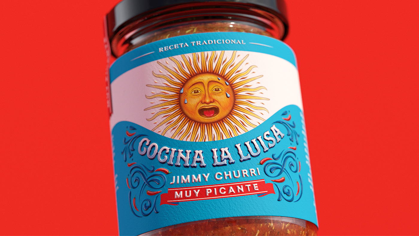 Cocina La Luisa 辣醬包裝設(shè)計(jì)“太陽(yáng)公公”圖案