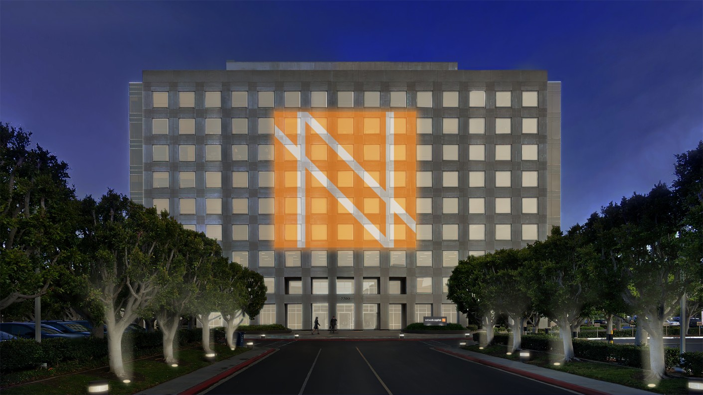 Network Capital貸款融資金融科技公司logo設計，正方形字母N網格