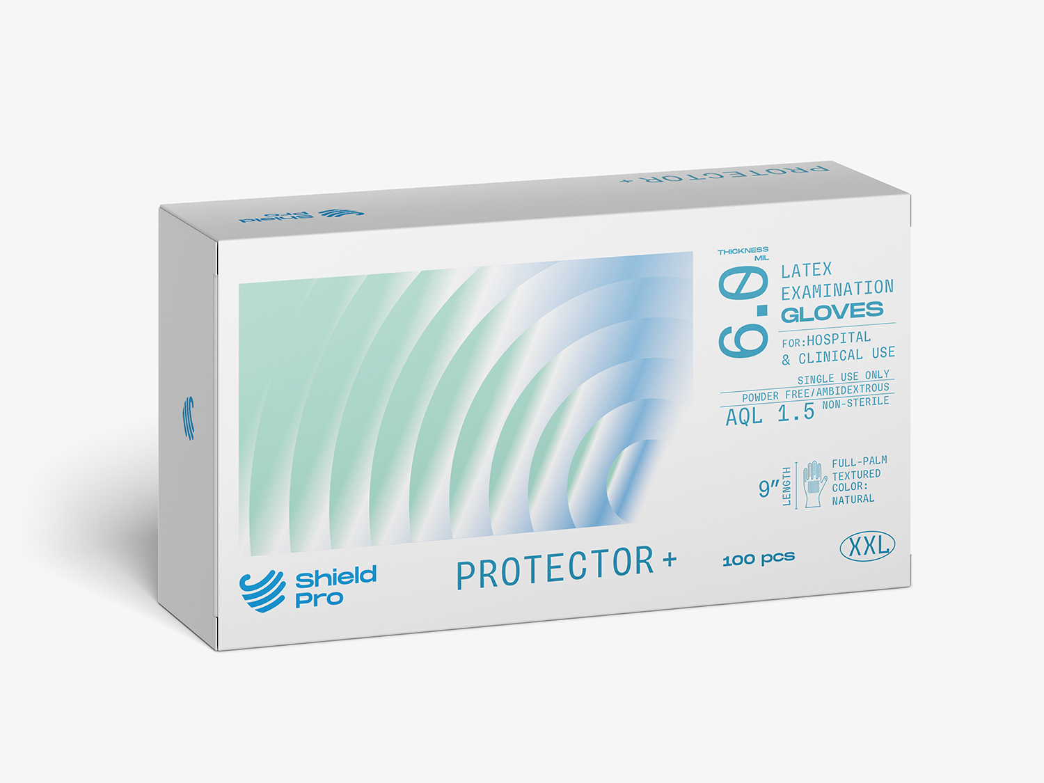 	 Shield Pro 一次性醫用手套包裝設計品牌logo設計
