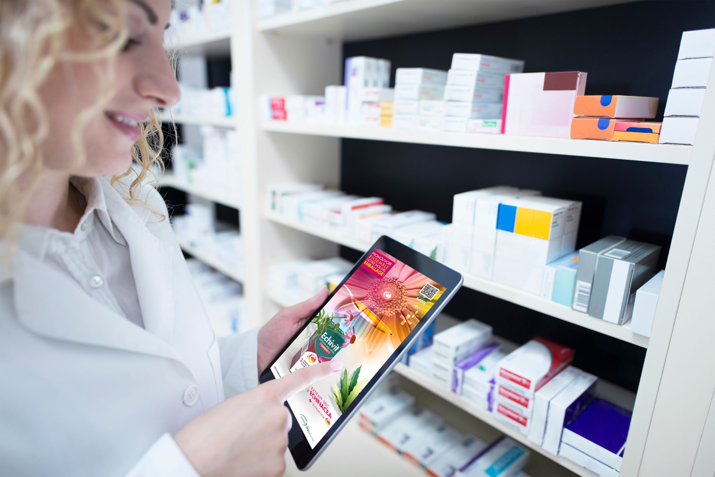 Ecivit OTC藥品包裝設計，突出品牌與交叉色塊版式