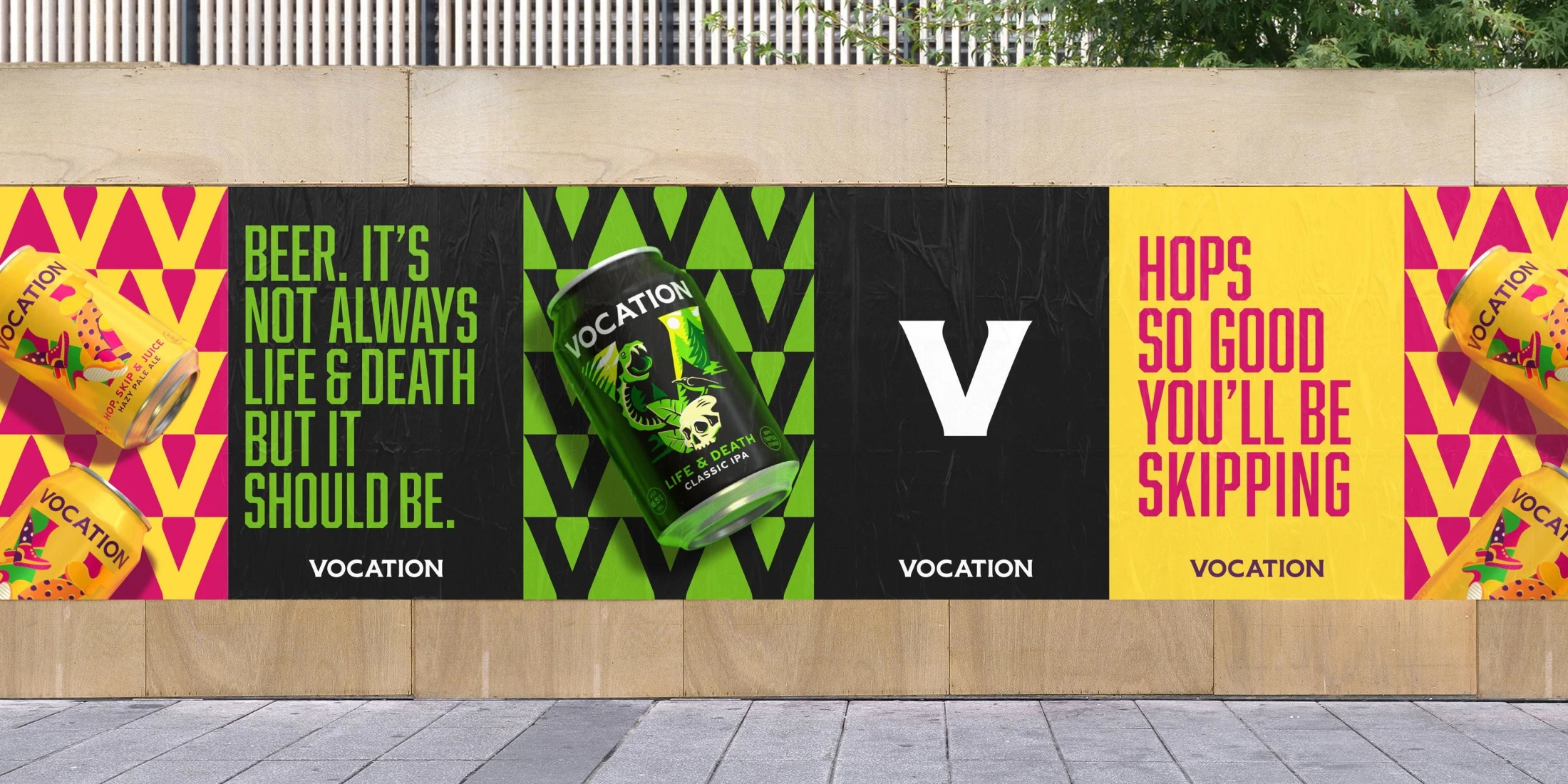 Vocation 手工啤酒包裝設(shè)計(jì)，V字母插畫品牌識(shí)別手法-廣告設(shè)計(jì)