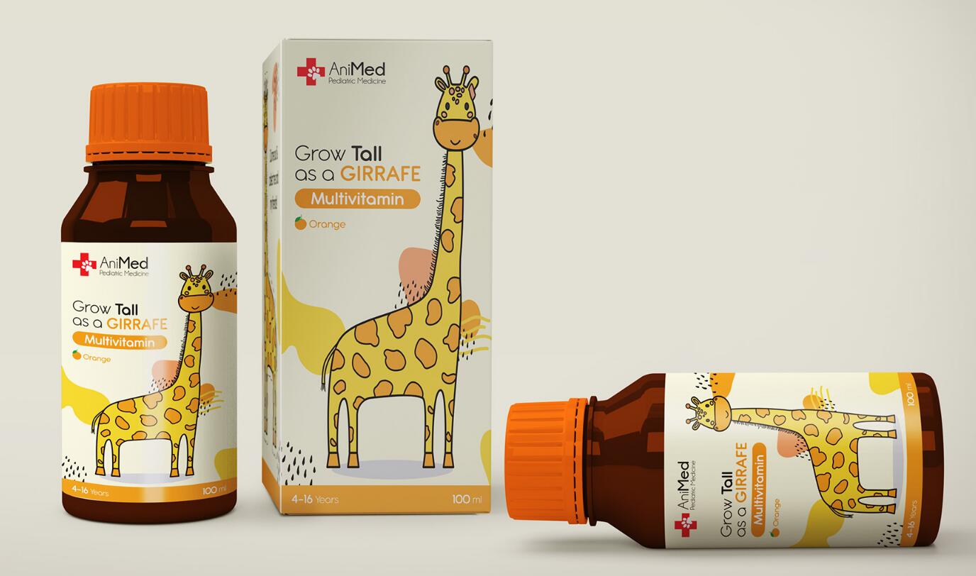 ANMed兒童藥品包裝設計，有趣的“動物插畫”概念