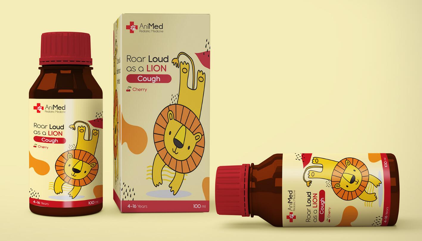 ANMed兒童藥品包裝設計，有趣的“動物插畫”概念