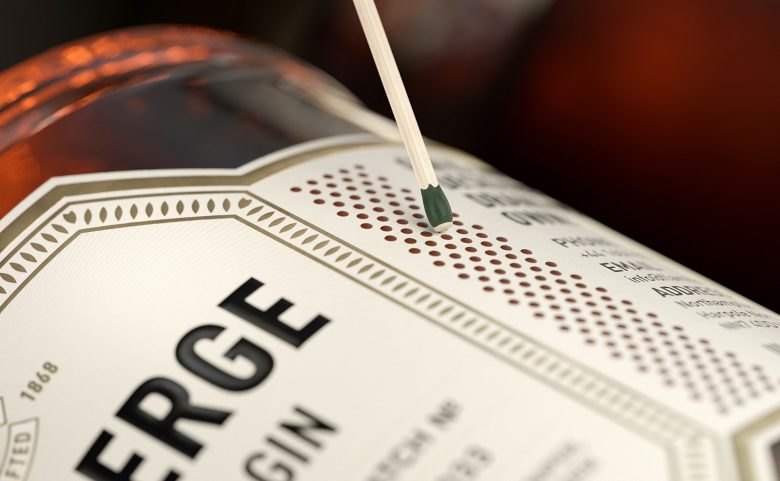 高端風格Flamberg 杜松子酒藥酒包裝設計禮盒設計，包含35種植物