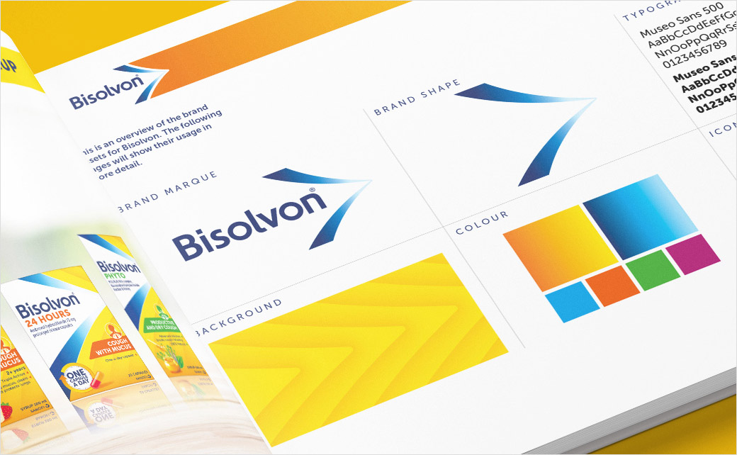 賽諾菲Sanofi止咳藥品牌logo設(shè)計包裝設(shè)計，多層箭頭元素