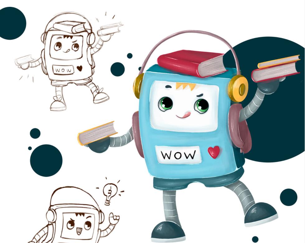 ALEKS 機器人卡通人物設計，書包造型