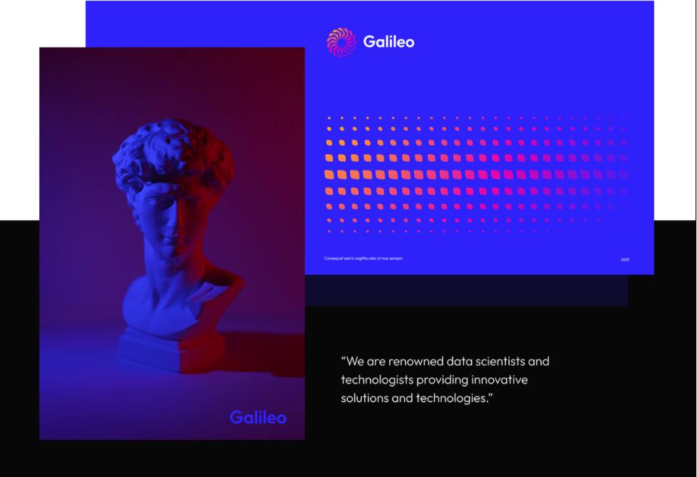 Galileo 人工智能初創公司logo設計vi設計，酷炫科技風格