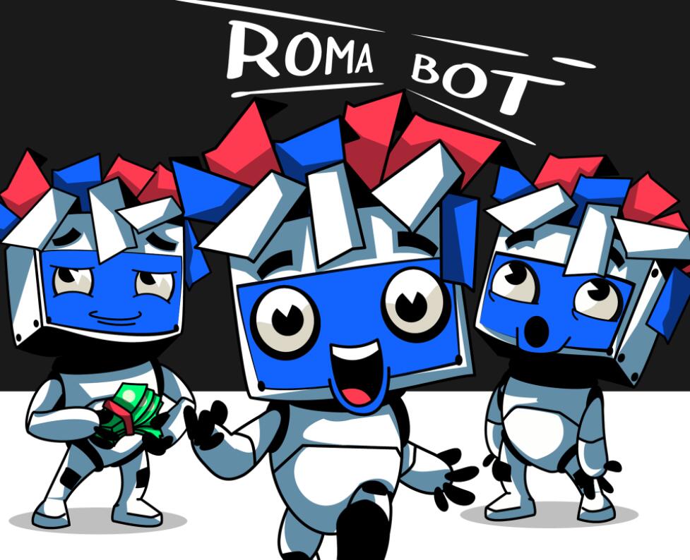 Roma Bot 機器人電腦屏幕IP卡通吉祥物設計