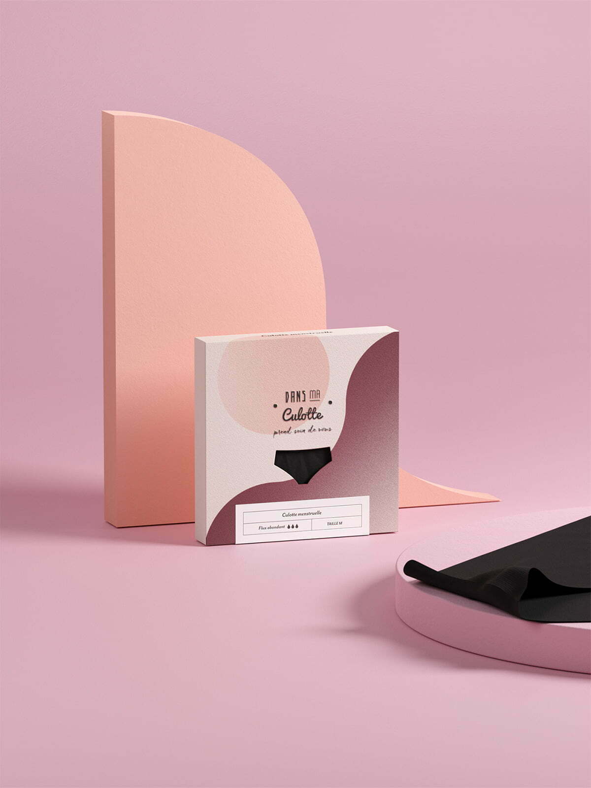 Dans Ma Culotte 月經經期女士內褲包裝設計，圓形與曲線元素