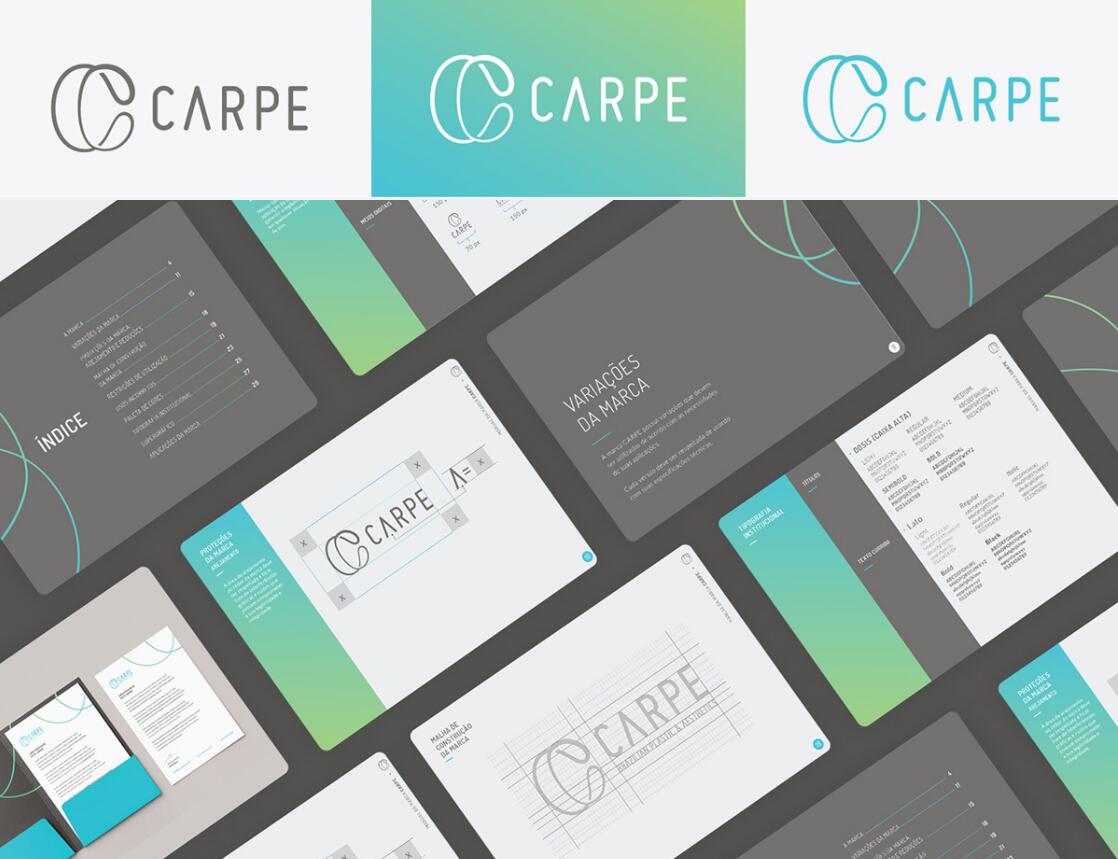 CARPE 醫(yī)療美容整形塑形醫(yī)院logo設(shè)計(jì)vi設(shè)計(jì)，線條字母c