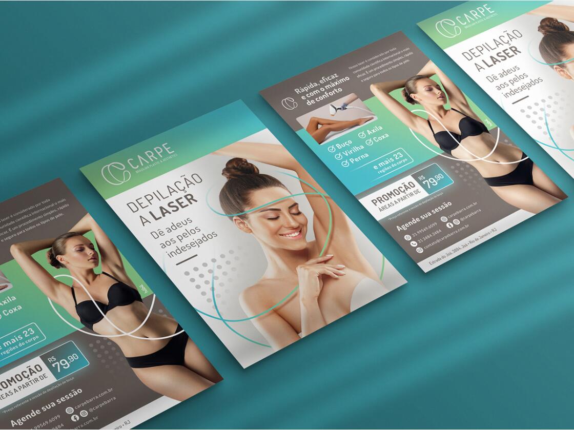 CARPE 美容整形塑形醫(yī)院logo設(shè)計(jì)vi設(shè)計(jì)，線條字母c