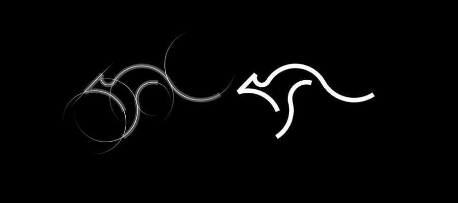 簡潔高效logo設計靈感-線條袋鼠