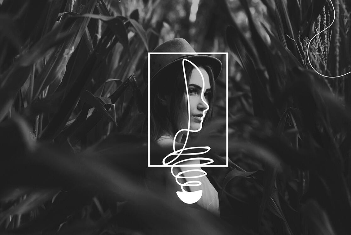 Dr.Khaled 面部整形醫(yī)院標志設計“面部曲線”圖案