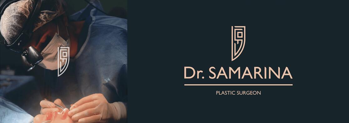 Dr.samarina 美容整形診所醫院logo設計，“字母DSO+手術刀”圖形創意