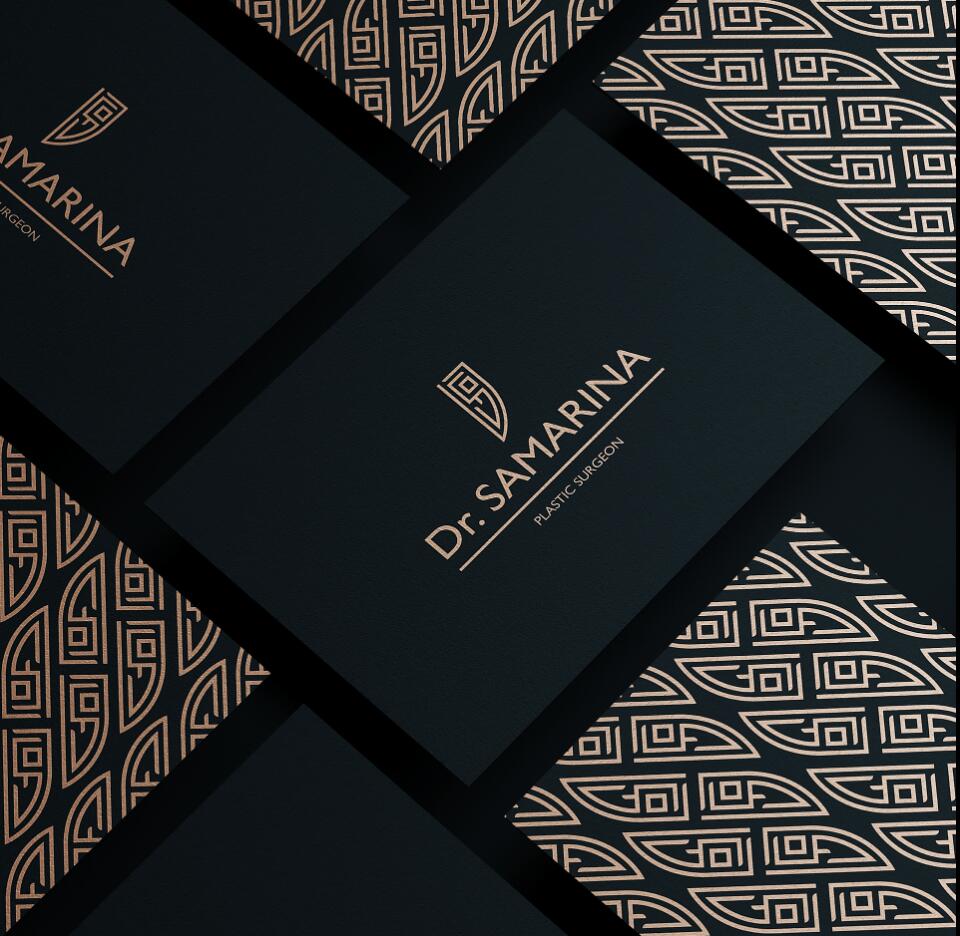 Dr.samarina 美容整形診所醫院logo設計，“字母DSO+手術刀”圖形創意