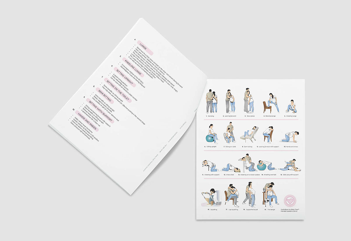 Baby Prep 孕婦產前醫療教育品牌形象logo設計“心+子宮內嬰兒+孕婦”