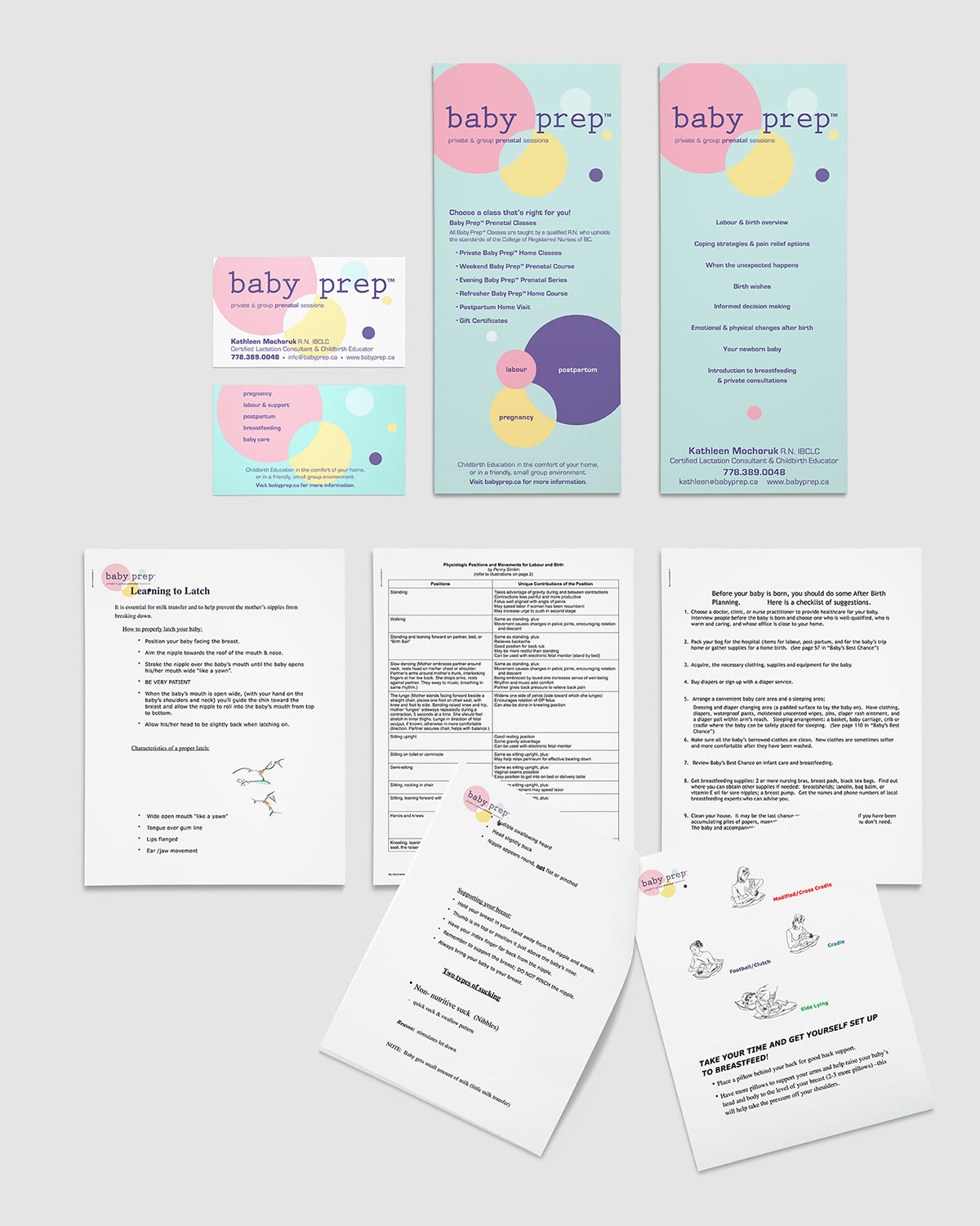 Baby Prep 孕婦產前醫療教育品牌形象logo設計“心+子宮內嬰兒+孕婦”